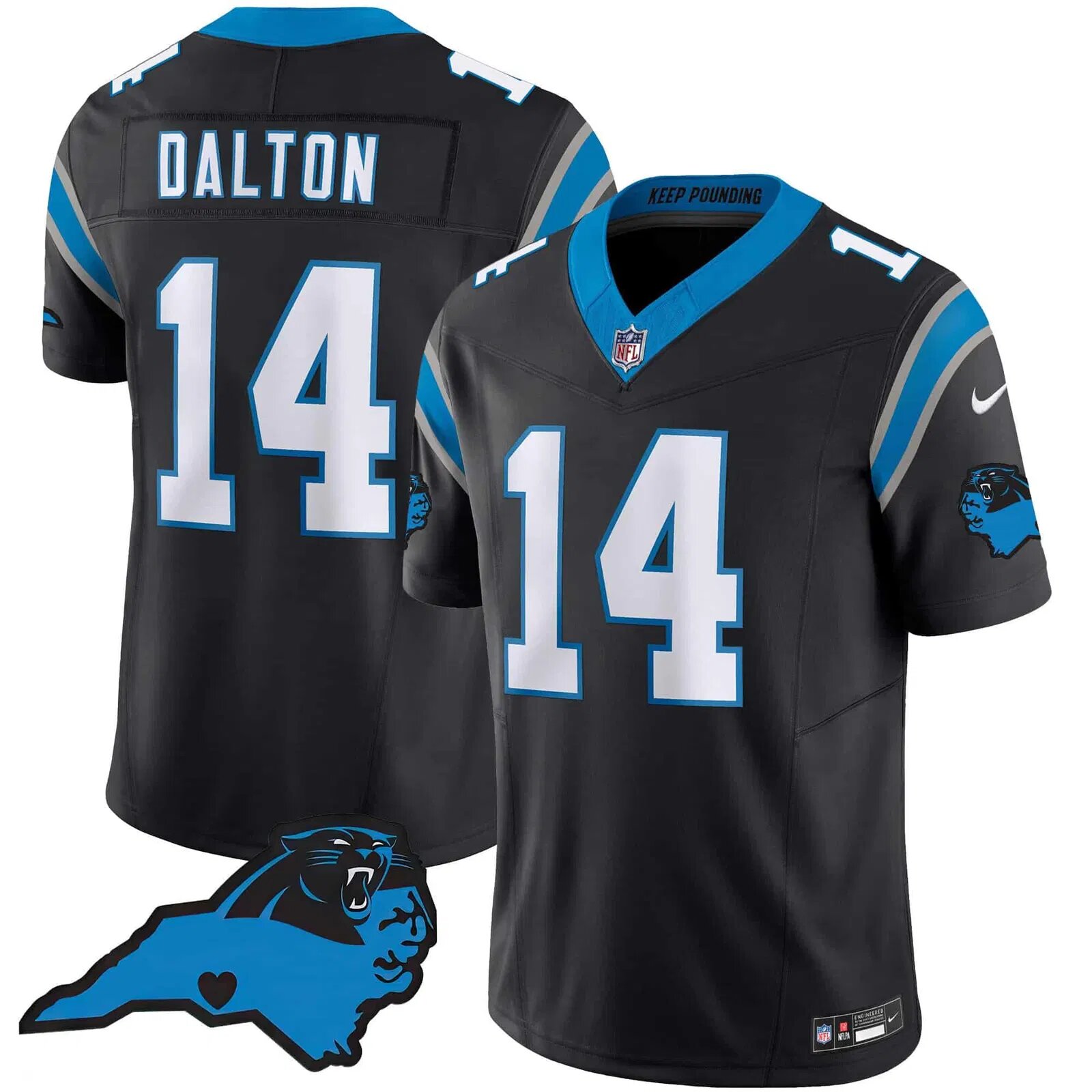 Men Carolina Panthers #14 Dalton Black 2024 Nike Vapor Limited NFL Jersey style 1->indianapolis colts->NFL Jersey